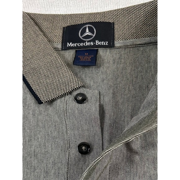 NEW Mercedes Benz Mens Polo Shirt Short Sleeve Sz Medium Golf Casual Embroidered - Picture 4 of 14